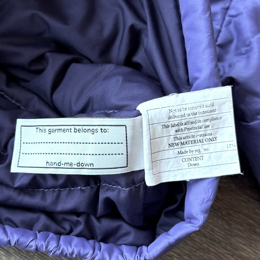 Patagonia Baby Down Puffer Jacket Zip Up Purple Size 3T - Picture 5 of 10